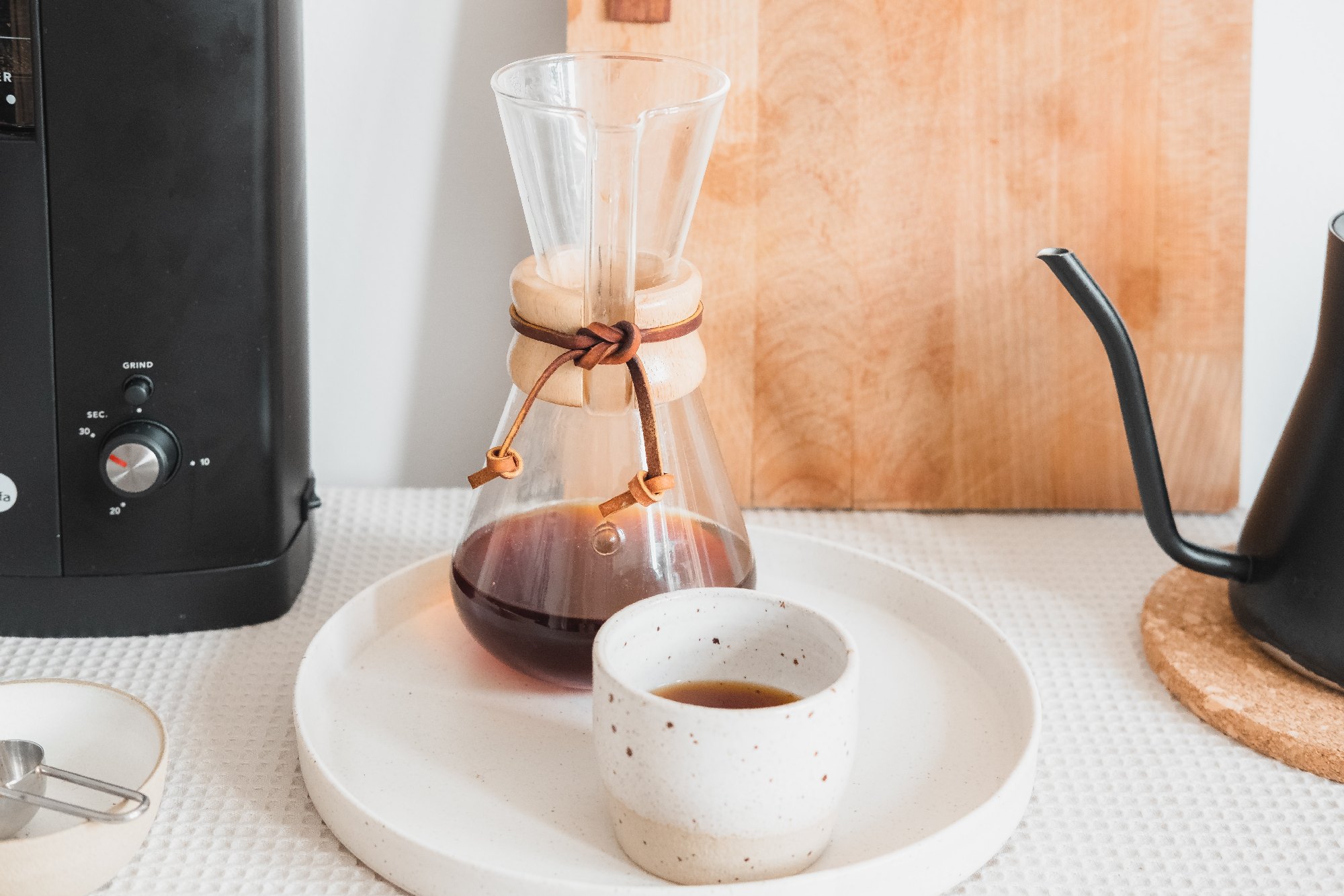 The Chemex coffee brewer.