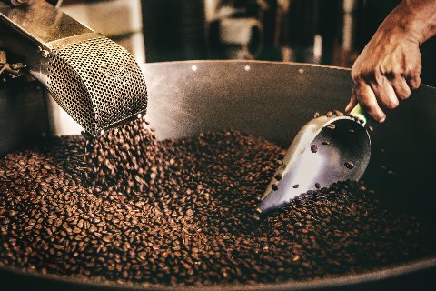 Picture of roasted coffee beans.
